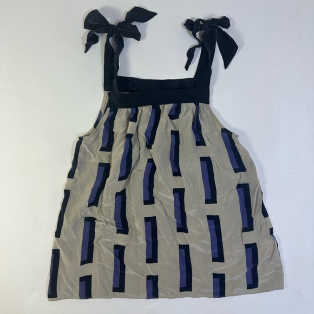 WhatN1 Silk geometric pattern tied tank